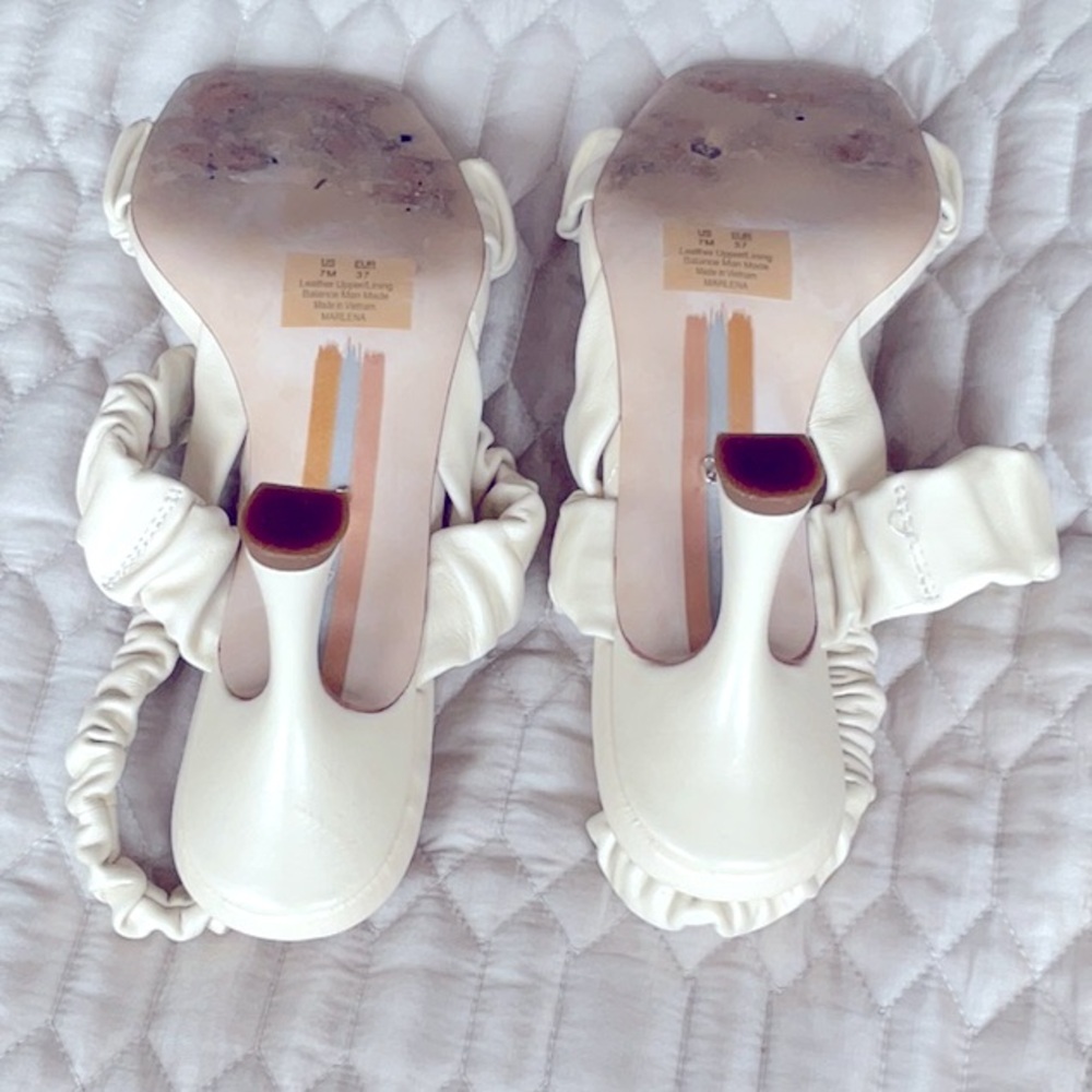 Sam Edelman leather Ruffled Heeled Sandals - Picture 3 of 3